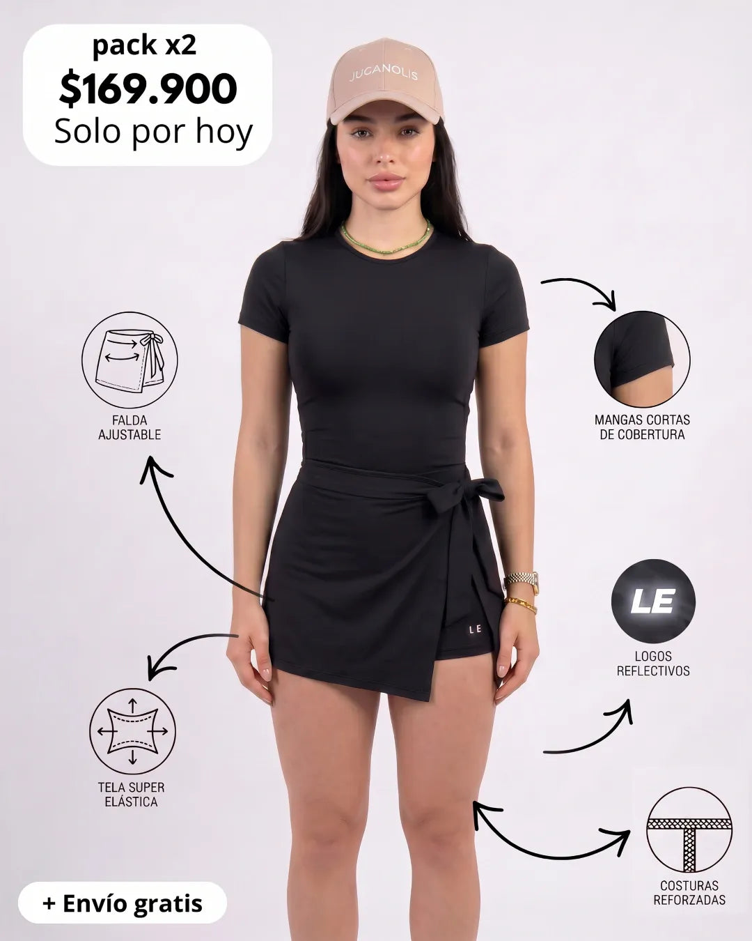 ENTERIZO VESTIDO ESSENTIALS CON MANGAS | LUSIAN REF.1169