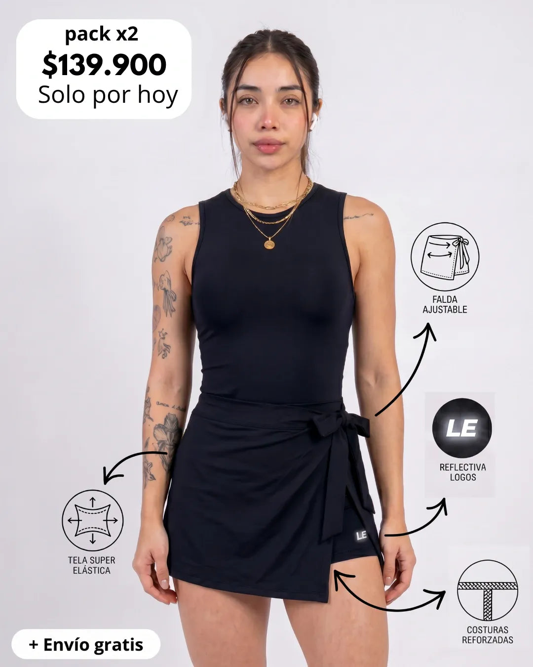ENTERIZO VESTIDO ESSENTIALS SIN MANGAS | LUSIAN REF.1167