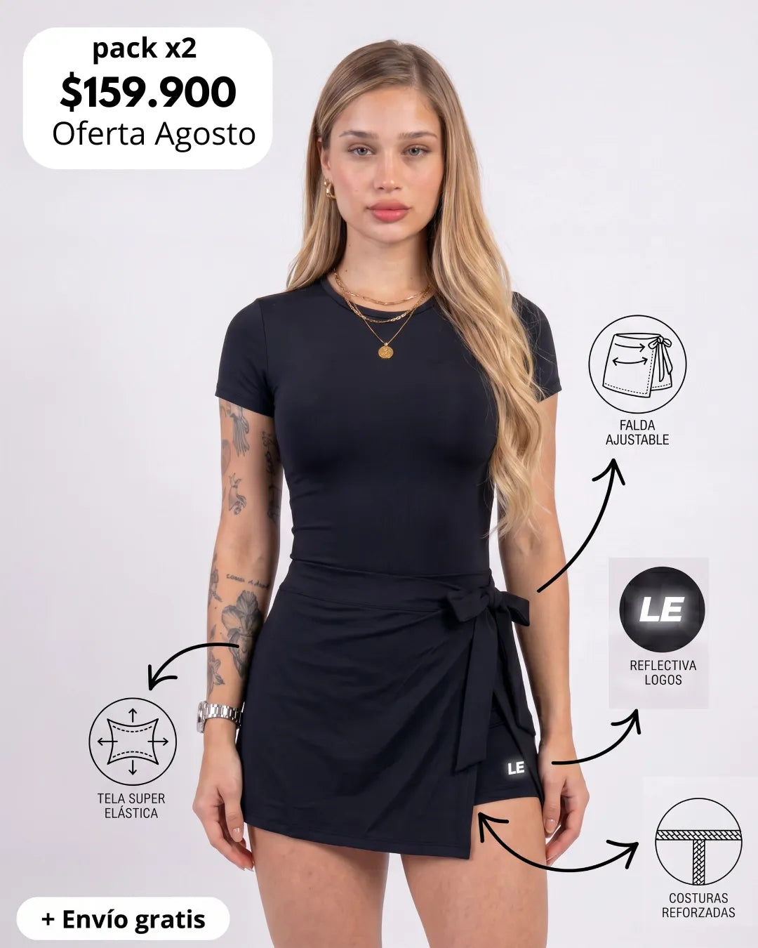 ENTERIZO VESTIDO ESSENTIALS CON MANGAS | LUSIAN REF.1169